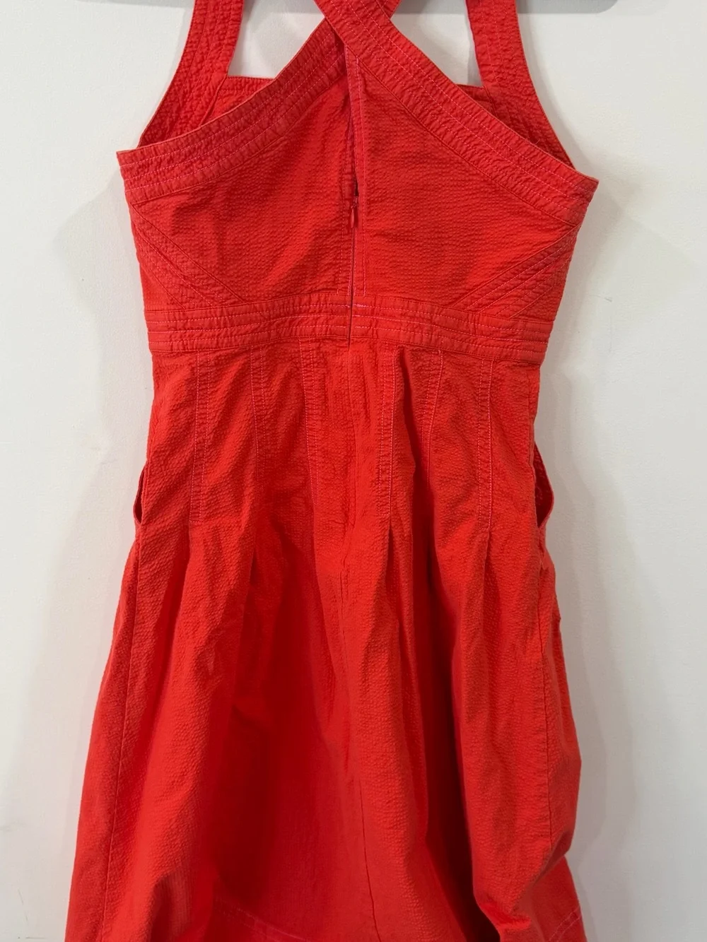 Maeve by Anthropologie Red Cross Back Midi Dress Size 6